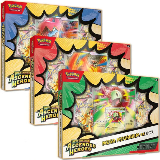 Pokémon Ascended Heroes - EX Box Mega Meganium, Feraligtr or Emboar (random)